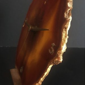 Relógio de secretária em pedra ágata cornalina