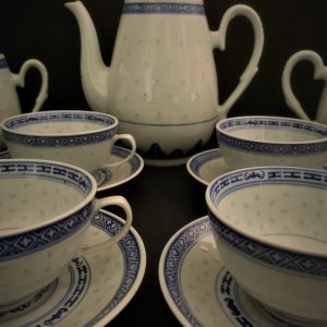 Serviço de chá porcelana “Bago de arroz”